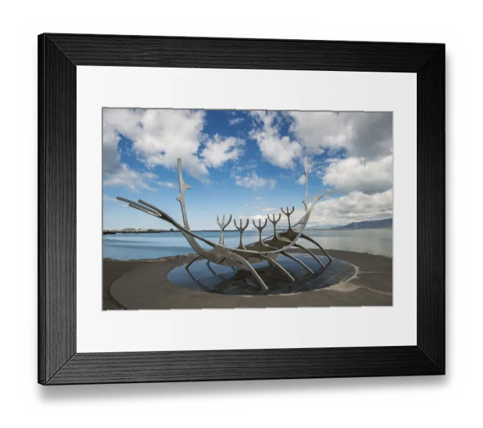 Framed Print : Sun Voyager, steel sculpture, Viking ship