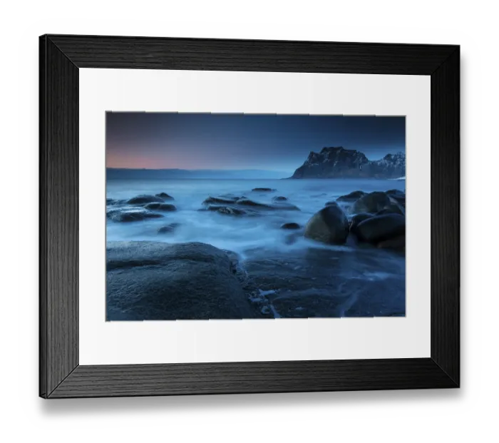 Framed Print : Sunset on the Fjord, Uttakleiv