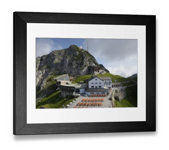 Framed Print : Wendelstein (1838 m), summit and Wendelsteinhaus