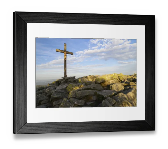 Framed Print : Summit cross on the Lusen (1373m) Framed Print : Summit cross on the Lusen (1373m)