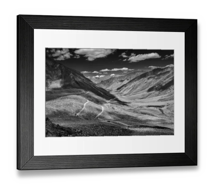 Framed Print : Himalayan valley landscape with road near Kunzum La pass Framed Print : Himalayan valley landscape with road near Kunzum La pass