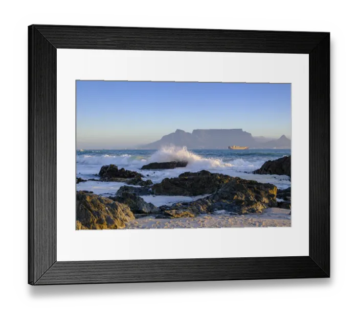 Framed Print : From Bloubergstrand to the silhouette of Cape Town