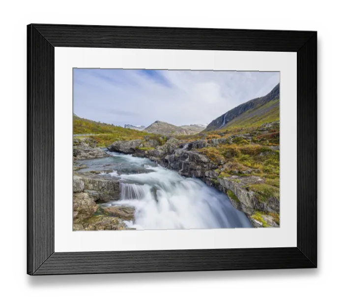 Framed Print : View of Valldalen valley and Reinheimen National Park
