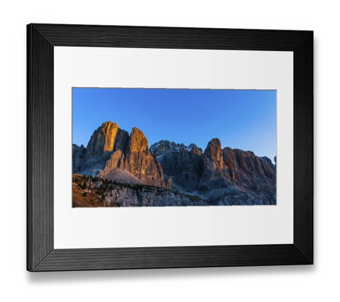 Framed Print : The peaks of the Sella Group in the evening light