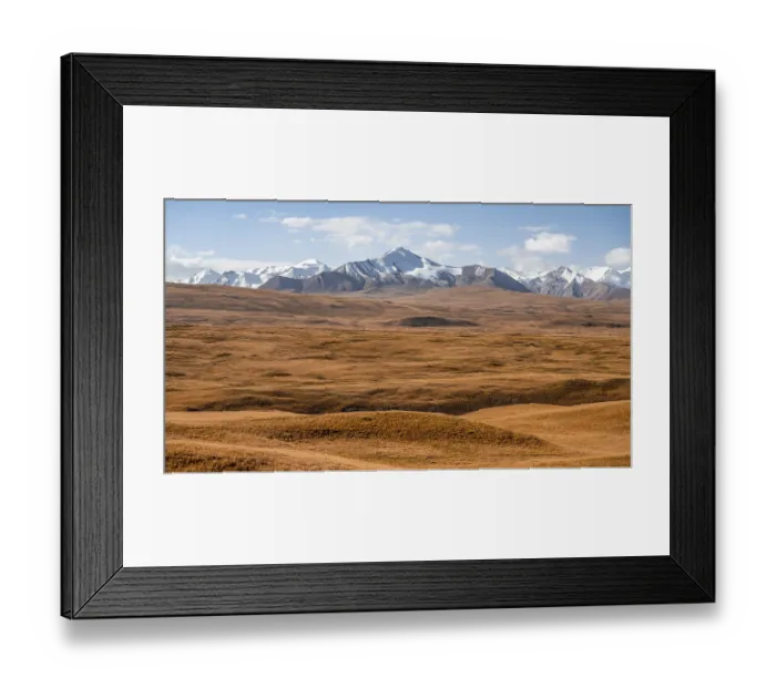 Framed Print : Glaciated and snow-capped mountains