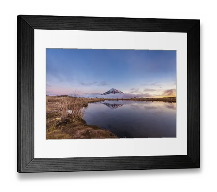 Framed Print : Reflection in Pouakai Tarn lake