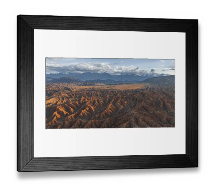 Framed Print : Evening atmosphere, Mountain peaks of the Tien Shan Mountains