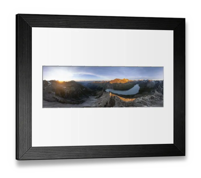 Framed Print : Alpine panorama at Lac de Dix, sunset in the mountains
