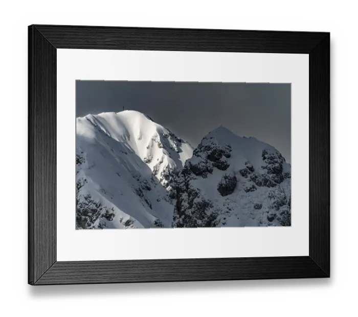 Framed Print : Peak of the Koellenspitze in snowy mountain landscape