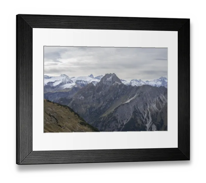 Framed Print : Mountain panorama from Laufbacher-Eckweg to Hoefats Framed Print : Mountain panorama from Laufbacher-Eckweg to Hoefats