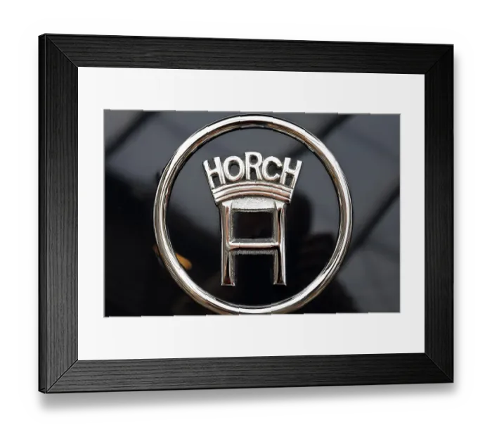 Framed Print : Horch emblem from 1939, German luxury car maker