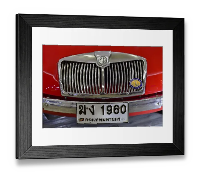 Framed Print : Detail Front MG A 1960, Thailand, Asia Framed Print : Detail Front MG A 1960, Thailand, Asia