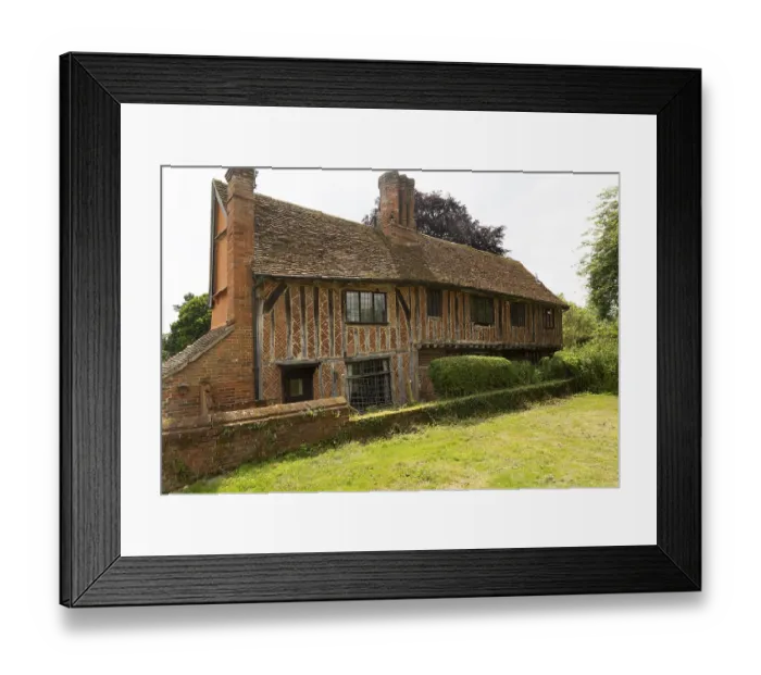Framed Print : Historic church house listed timber framed building
