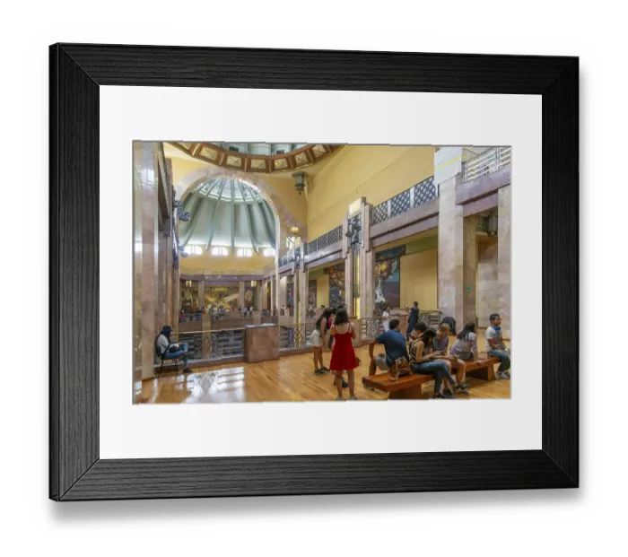 Framed Print : People viewing artwork murals inside Palacio de Bellas Artes Framed Print : People viewing artwork murals inside Palacio de Bellas Artes