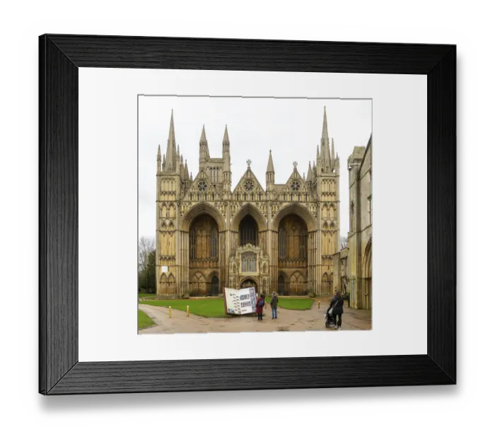 Framed Print : West facade frontage cathedral church city of Peterborough