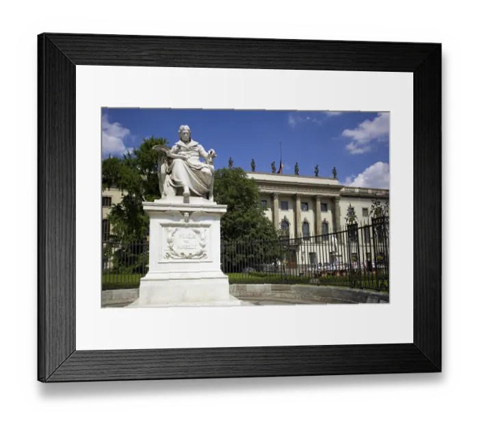 Framed Print : Wilhelm zu Humboldt statue in front of the Humboldt University of Berlin