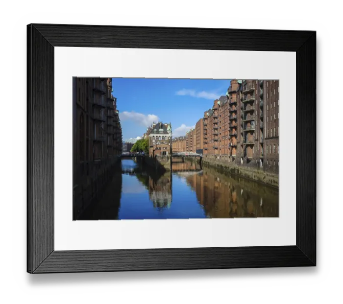 Framed Print : Hamburg, Germany - moated castle in the Speicherstadt