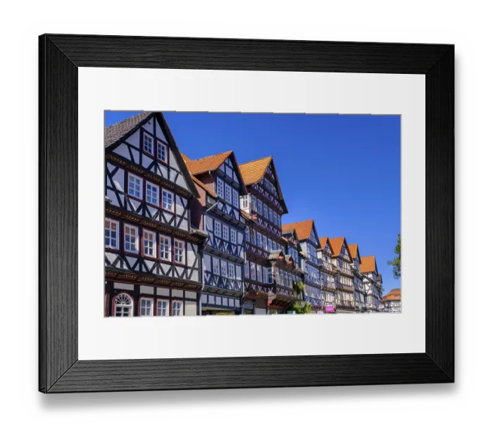 Framed Print : Half-timbered houses, Kirchstrasse