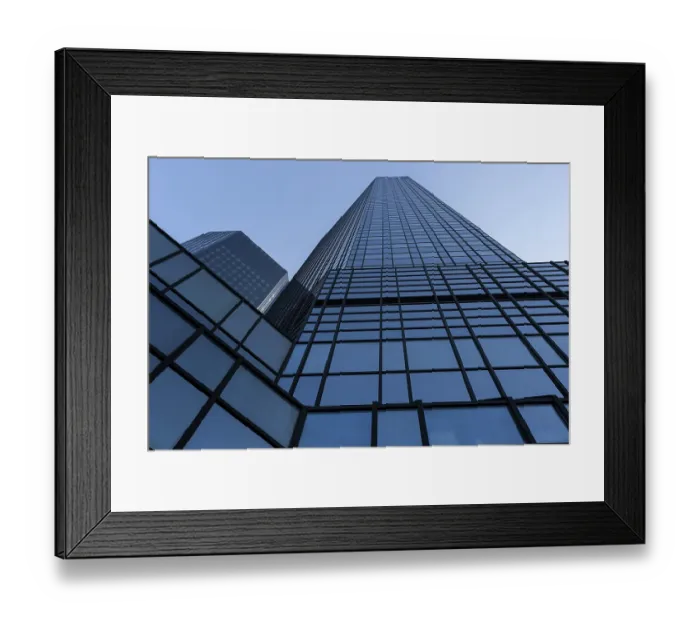 Framed Print : Glass facade of Deutsche Bank, banking district Framed Print : Glass facade of Deutsche Bank, banking district