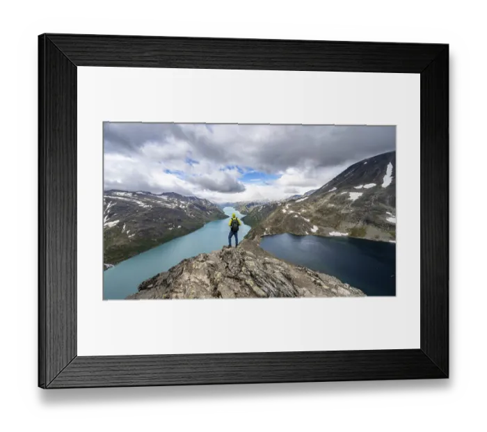 Framed Print : Mountaineers on Besseggen hike
