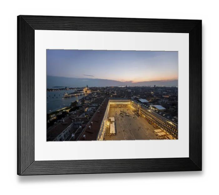 Framed Print : Evening atmosphere, illuminated Basilica di Santa Maria della Salute and St Mark's Square Framed Print : Evening atmosphere, illuminated Basilica di Santa Maria della Salute and St Mark's Square