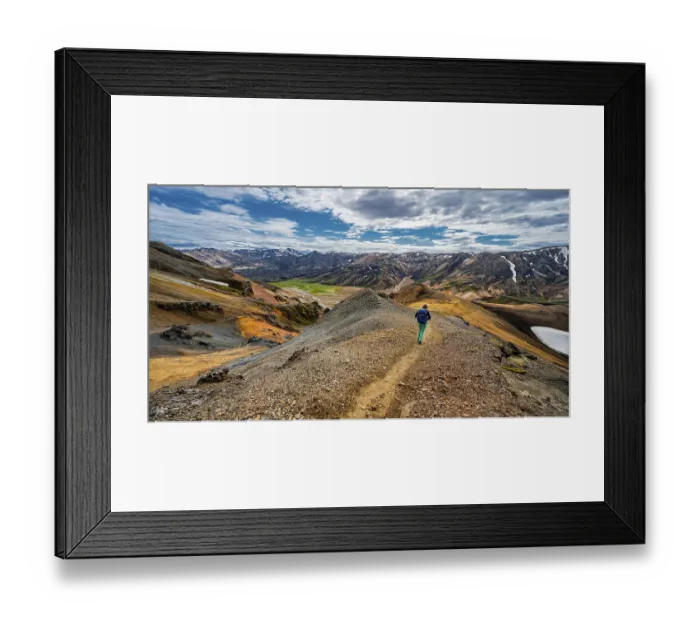 Framed Print : Hiker on the Laugavegur trekking trail Framed Print : Hiker on the Laugavegur trekking trail