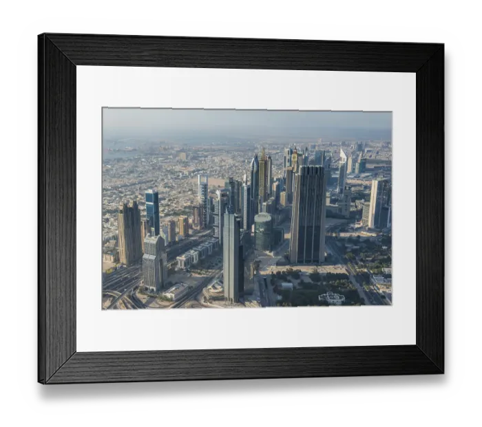 Framed Print : View from Burj Khalifa, Dubai, Emirate of Dubai