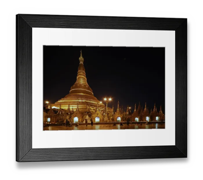 Framed Print : Shwedagon Pagoda, nighttime in Yangon (Rangoon) Framed Print : Shwedagon Pagoda, nighttime in Yangon (Rangoon)