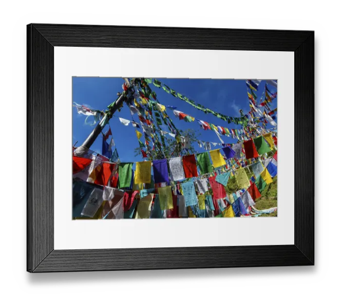 Framed Print : Buddhist prayer flags lungta with Om Mani Padme Hum Buddhist mantra prayer meaning Praise to the Jewel in the Lotus Framed Print : Buddhist prayer flags lungta with Om Mani Padme Hum Buddhist mantra prayer meaning Praise to the Jewel in the Lotus