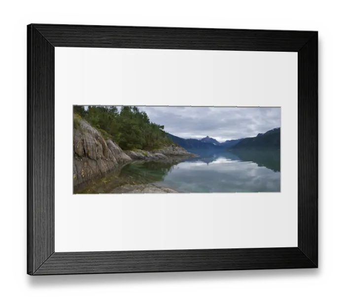 Framed Print : Landscape at Lang Fjord, Boggestranda Framed Print : Landscape at Lang Fjord, Boggestranda