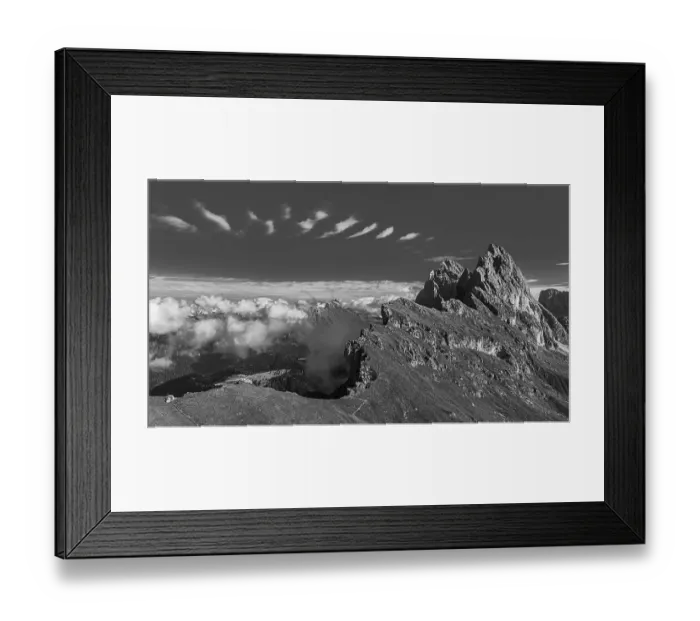 Framed Print : The peaks Sas Rigais and Furchetta of the Geisler group