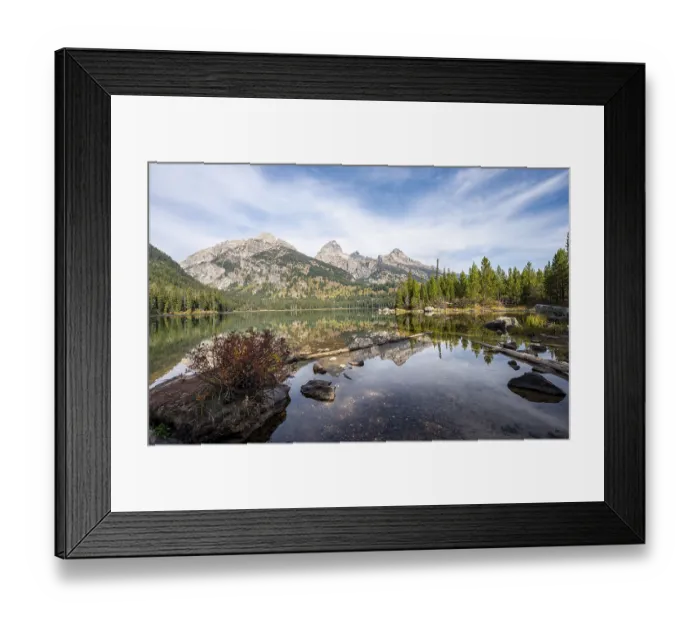 Framed Print : Reflection in Taggart Lake, view of the Teton Range