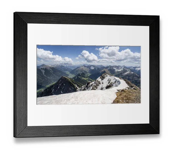 Framed Print : Summit ridge of Thaneller with snow