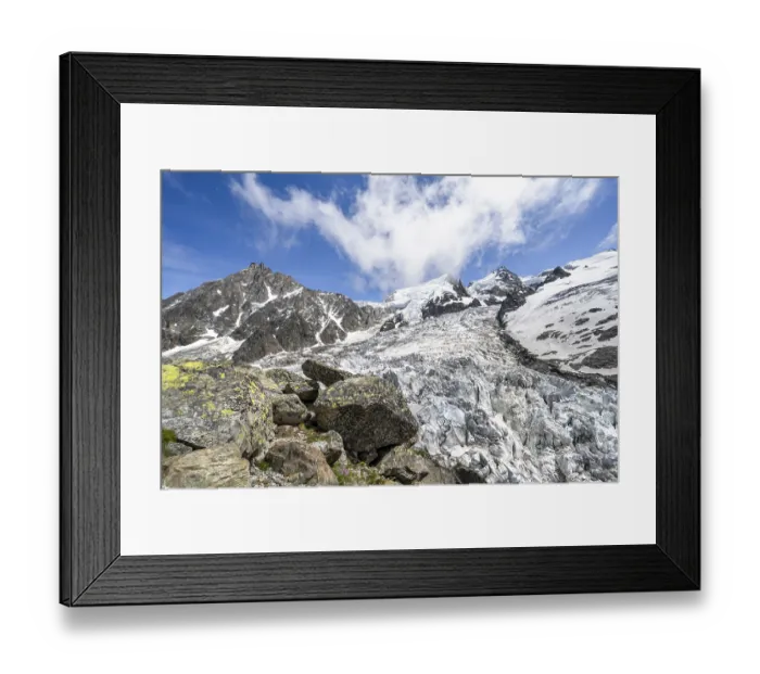 Framed Print : High alpine glaciated mountain landscape Framed Print : High alpine glaciated mountain landscape
