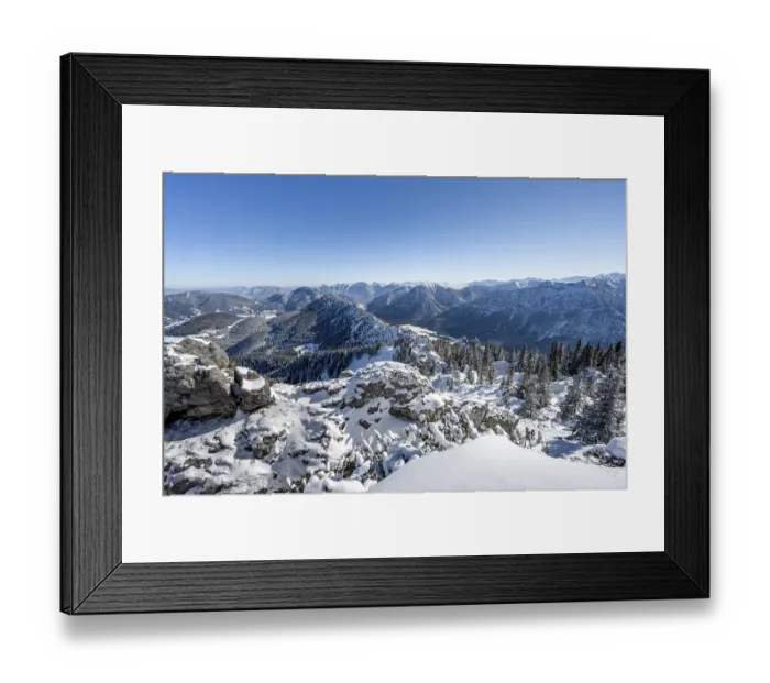 Framed Print : Snow-covered mountain landscape