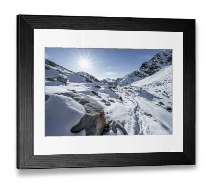 Framed Print : Hiking trail with snow at Ramoljoch Framed Print : Hiking trail with snow at Ramoljoch