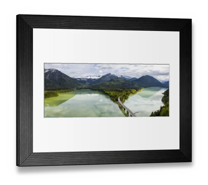 Framed Print : Sylvenstein lake and Faller-Klamm bridge Framed Print : Sylvenstein lake and Faller-Klamm bridge
