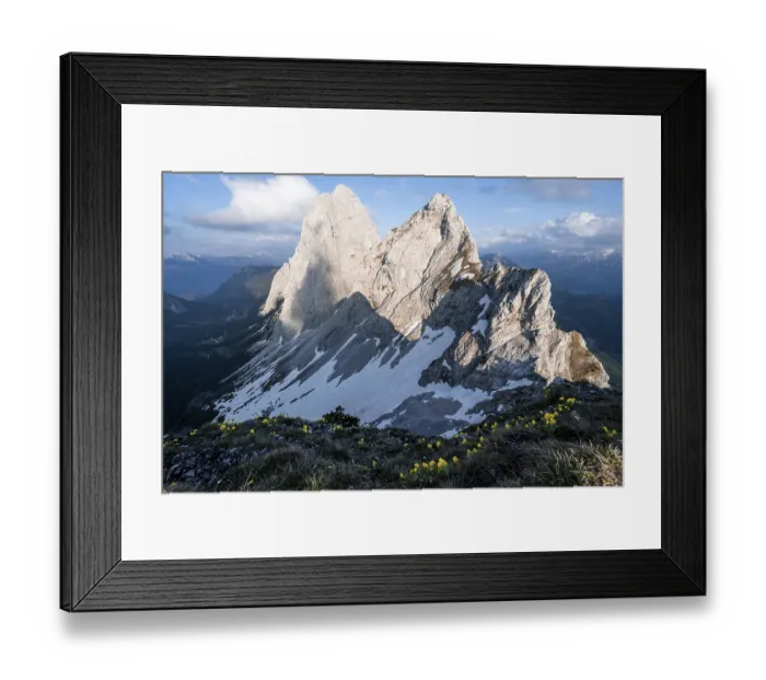 Framed Print : Evening atmosphere, summit of the Gimpel and the Rote Flueh Framed Print : Evening atmosphere, summit of the Gimpel and the Rote Flueh