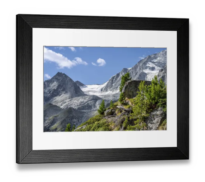 Framed Print : Picturesque mountain landscape with glacier Glacier de Piece