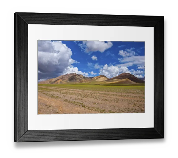 Framed Print : Mountainous ladnscape along the road from Ali and Gerze