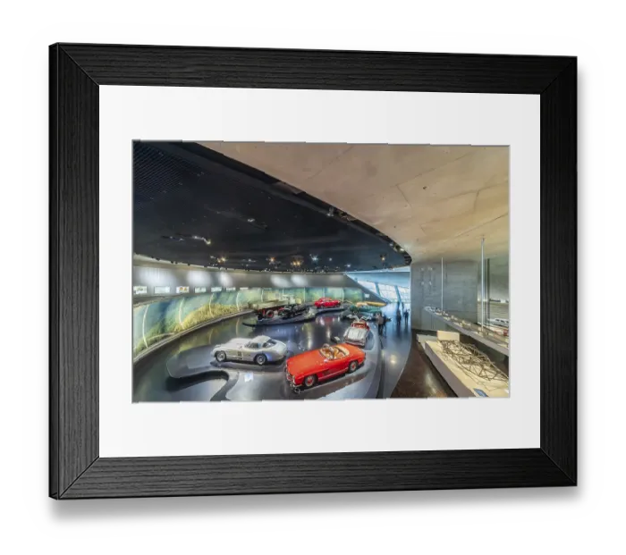 Framed Print : Mercedes Museum, Stuttgarts most visited museum is part of the Mercedes-Benz World in Untertuerkheim