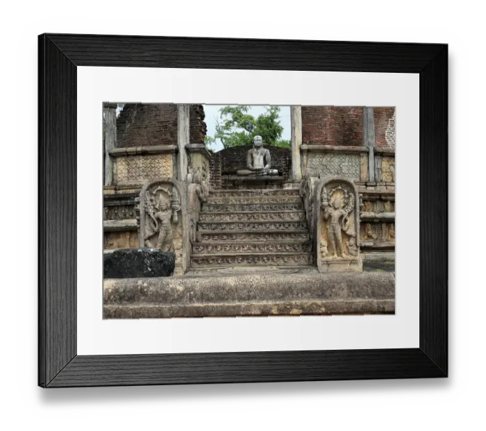 Framed Print : Seated Buddha in Vatadage building