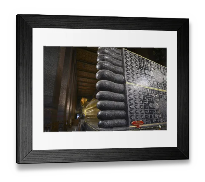 Framed Print : Reclining Buddha in Wat Pho, Temple of the Reclining Buddha Framed Print : Reclining Buddha in Wat Pho, Temple of the Reclining Buddha