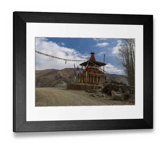 Framed Print : Colourfully painted Buddhist stupa