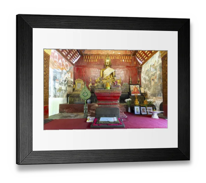 Framed Print : Golden Buddha statue, Bhumispara-mudra Framed Print : Golden Buddha statue, Bhumispara-mudra
