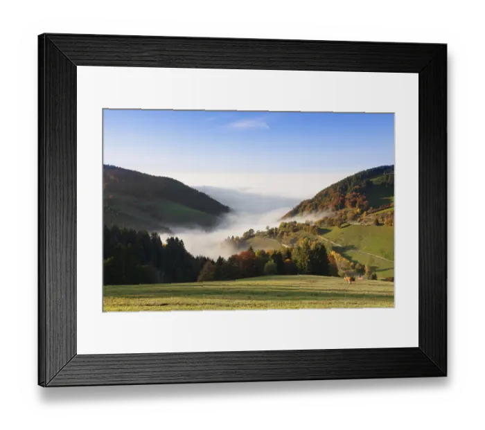 Framed Print : View from Wiedener Eck over the Rhine plain during fog