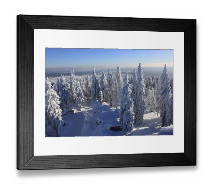 Framed Print : Winter landscape in the Fichtel Mountains