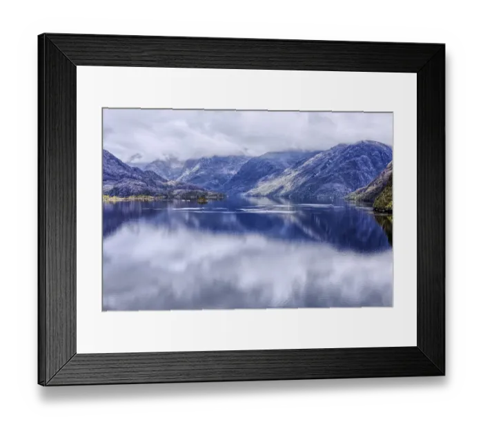 Framed Print : Fascinating landscape with mountains in the south of Chile