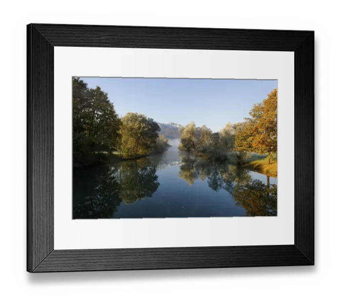 Framed Print : Hoar frost and morning mist at Lake Kochel near Kochel