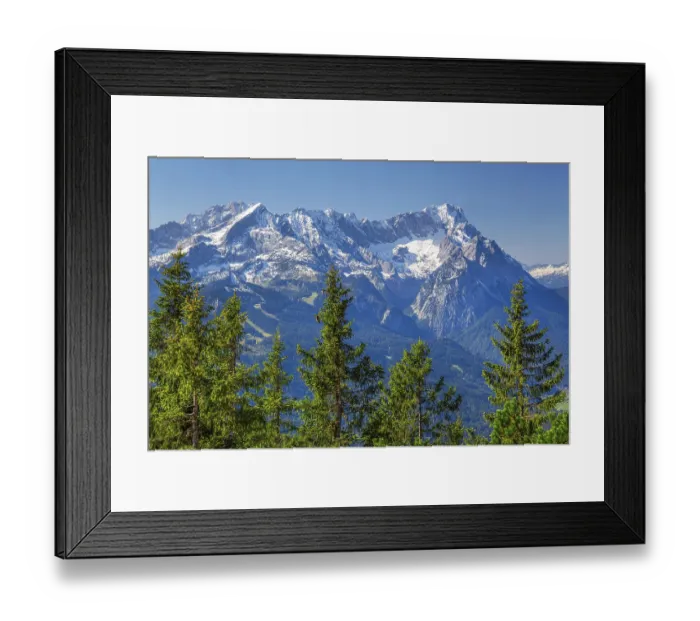Framed Print : View from the Wank 1780m to the Zugspitzgruppe 2962m